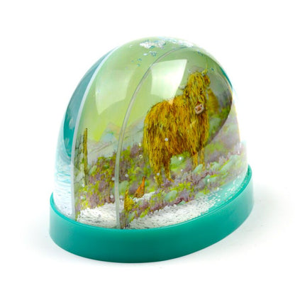 Sneeuwbol Schotse Hooglander met Glitters – Jan Pashley – 10 cm