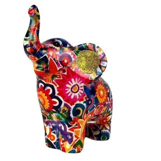 kleurrijke olifant spaarpot Darcy keramiek met bloemenprint Pomme Pidou