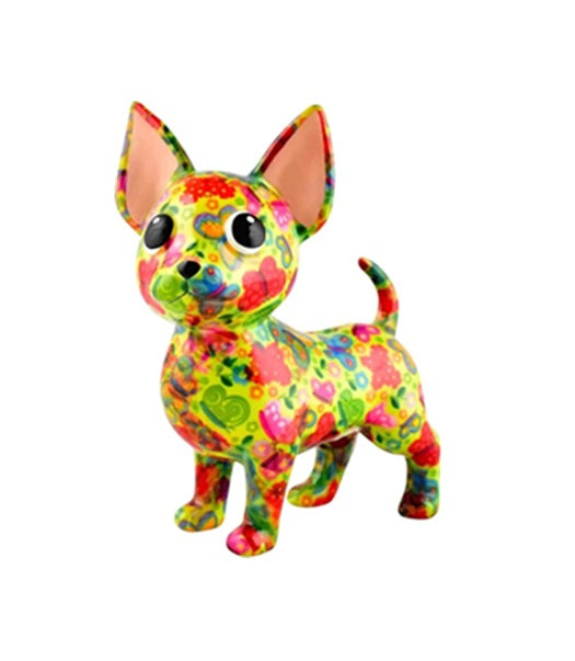 Spardose Chihuahua Hund – Grün mit Schmetterlingen