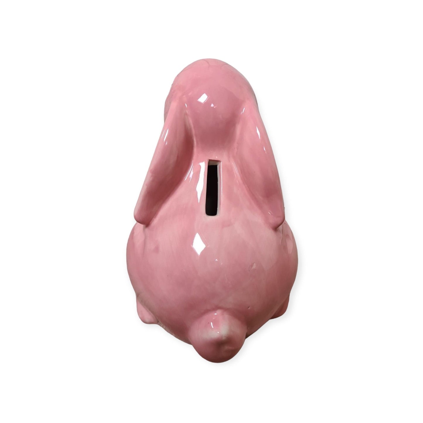 Kaninchen-Spardose – Pastellrosa-Grüne Keramik
