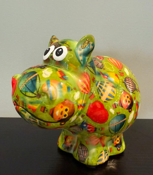 Spaarpot nijlpaard Air Balloons Gardengreen van Pomme Pidou – keramiek