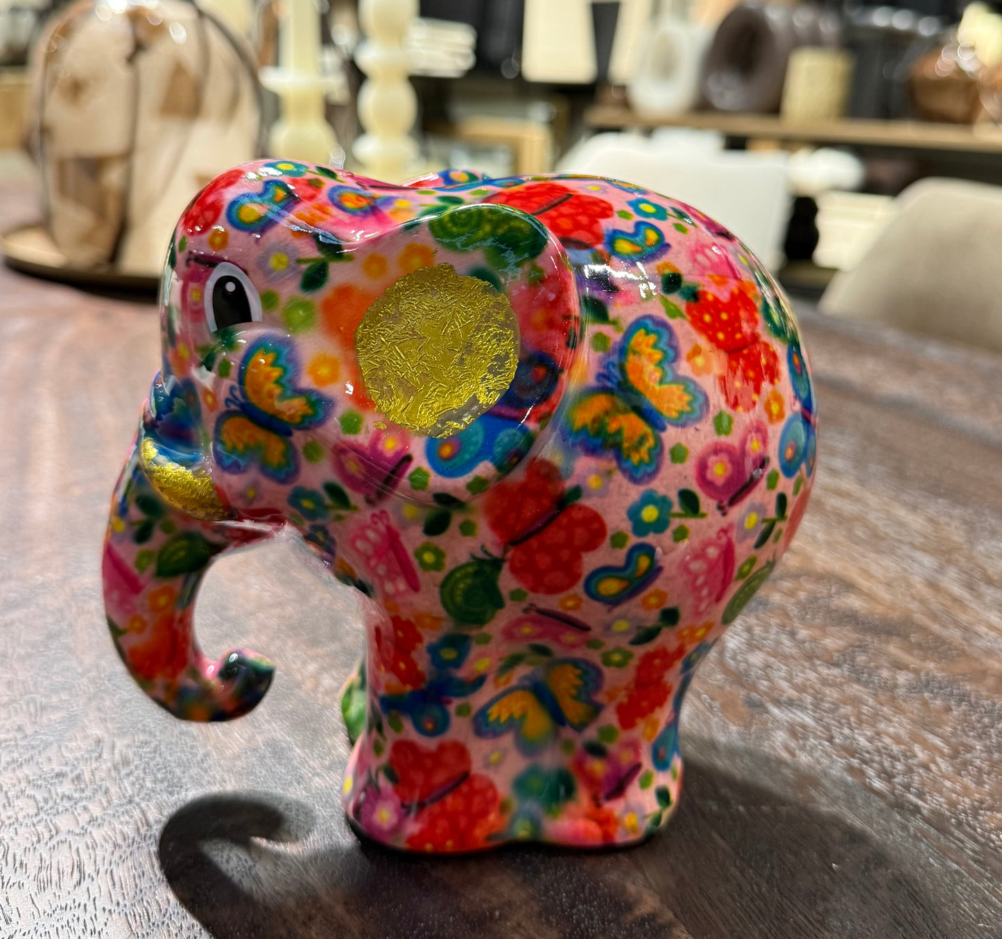 spaarpot olifant Elton roze vlinders Pomme Pidou