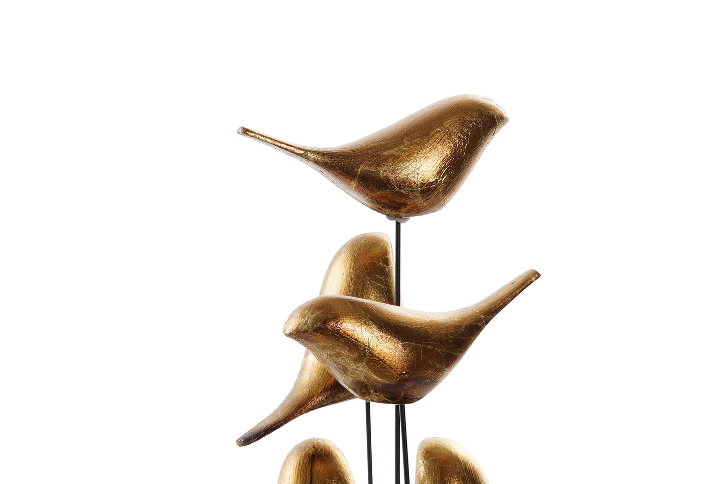 Glaskuppel mit goldenen Vögeln – 32 cm hoch