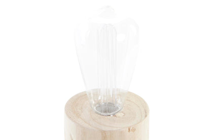 Houten LED Tafellamp Naturel - Draadloze Sfeerlamp