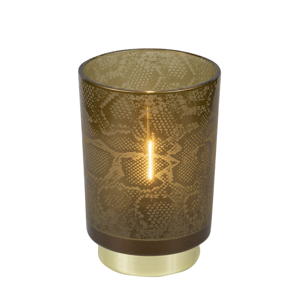 Tischleuchte mit Schlangenmuster Braun Gold 15/20 cm | 2 Größen