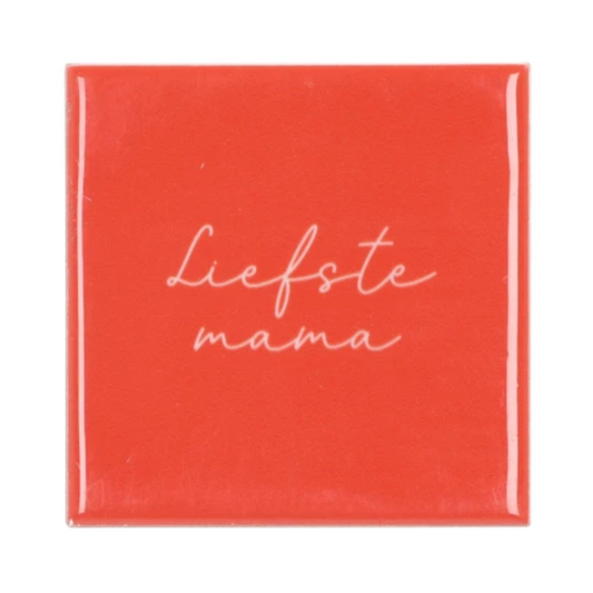 tegeltje liefste mama rood wit moederdag cadeau keramiek ophangbaar