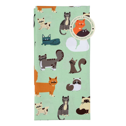 Geschirrtuch mit Katzen – Baumwolle 50x70 cm