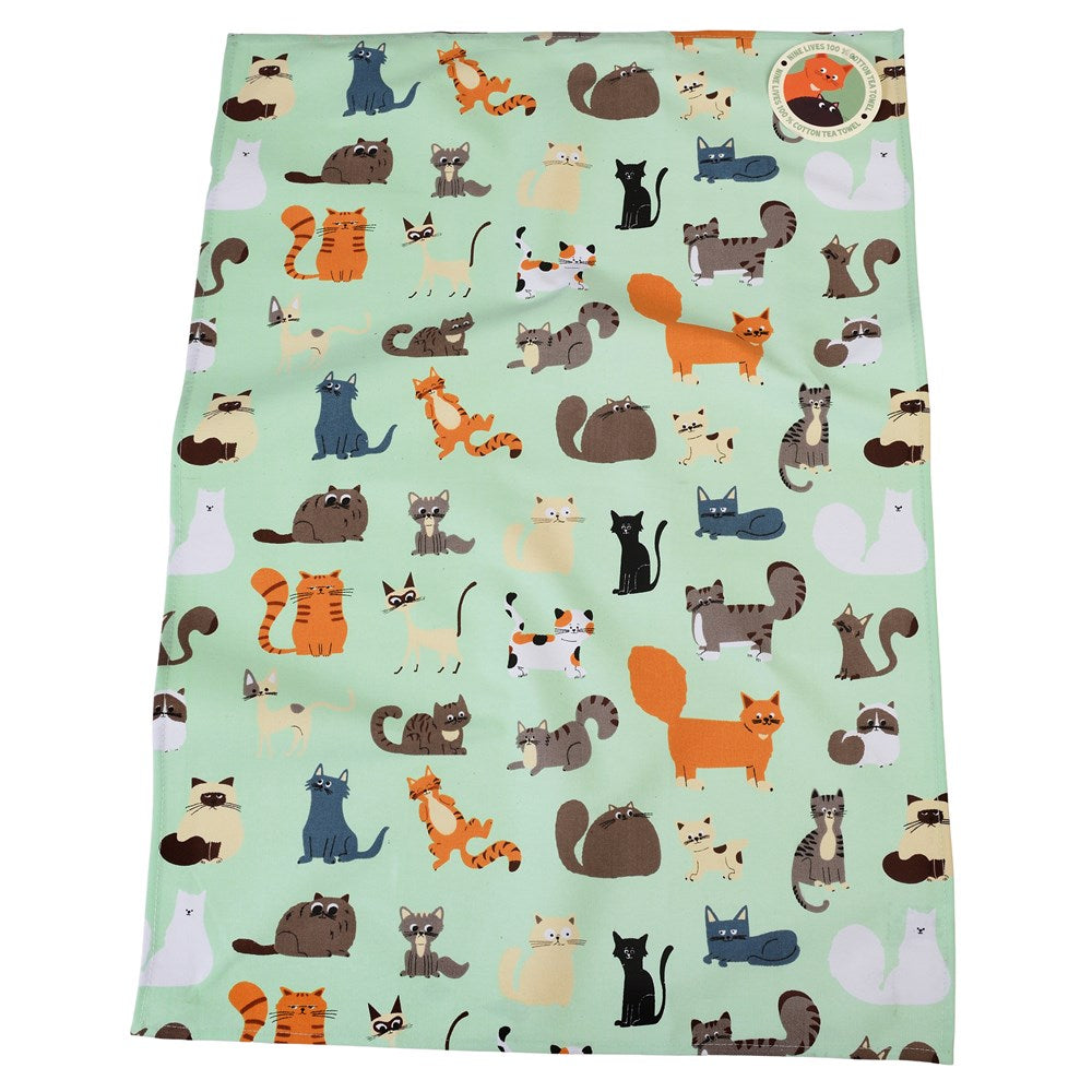 Geschirrtuch mit Katzen – Baumwolle 50x70 cm