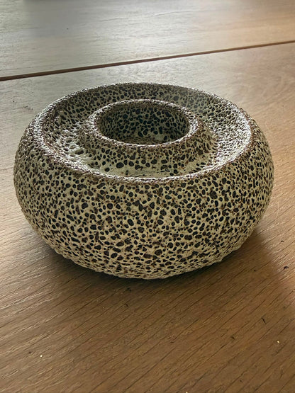Light & Living Othoni theelichthouder van fijn keramiek met gespikkelde structuur Ø 12,5 cm