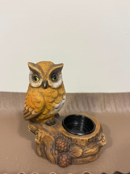 Theelichthouder Bosdieren Bruin – Uil of Vogel – 14,5 cm