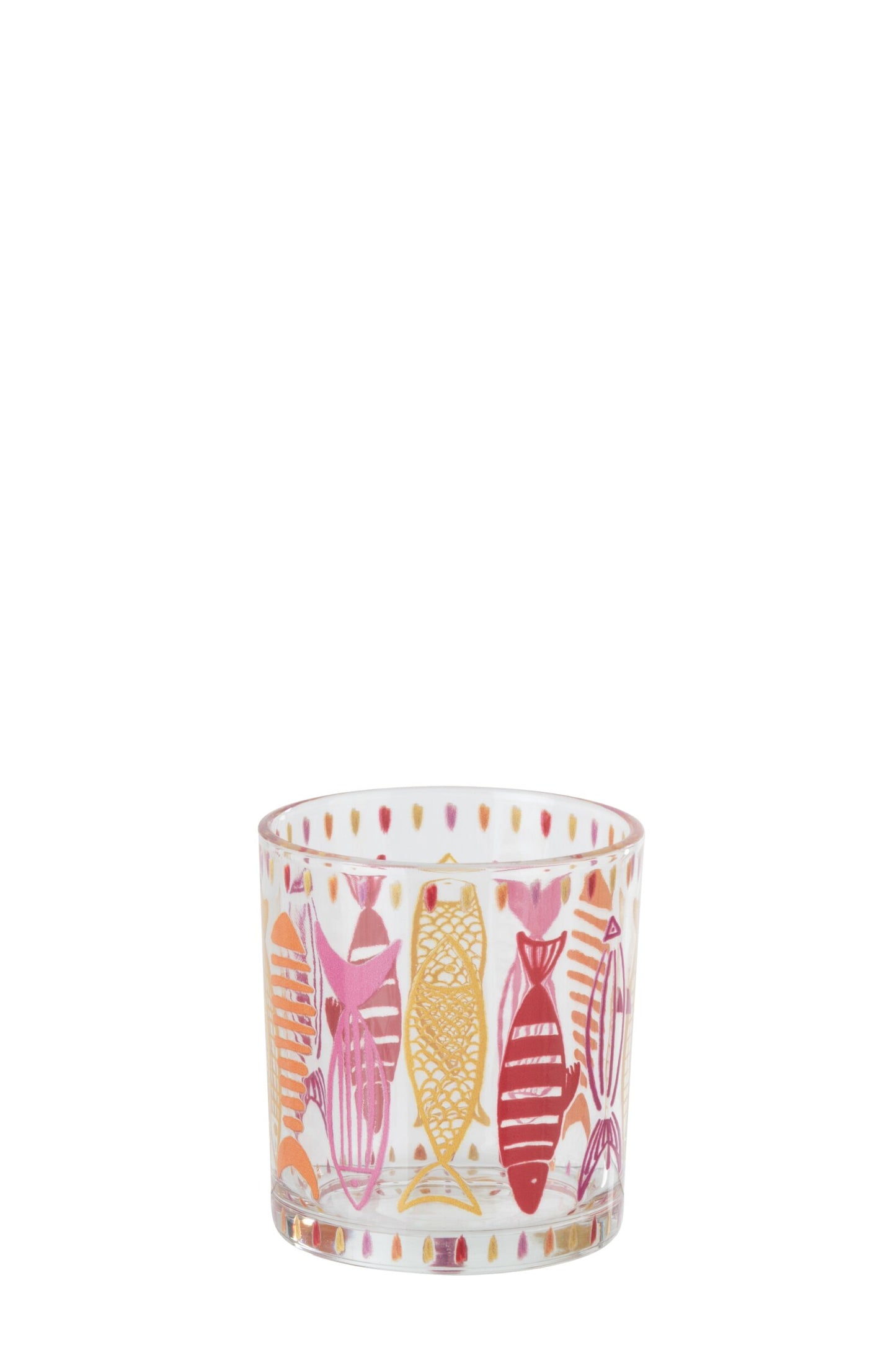 Windlicht Vissen Glas – Roze & Oranje – 2 Maten