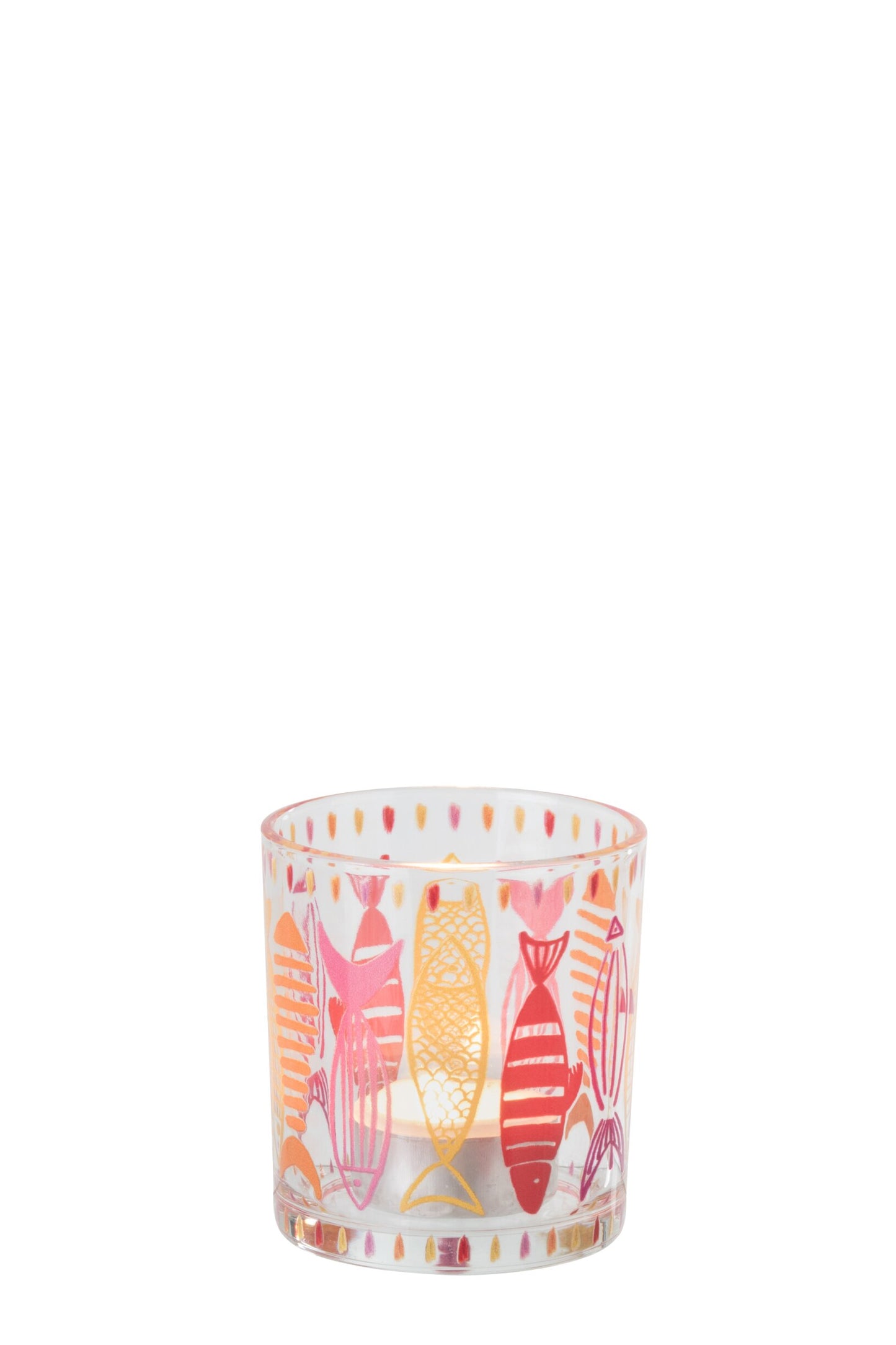 Windlicht Vissen Glas – Roze & Oranje – 2 Maten