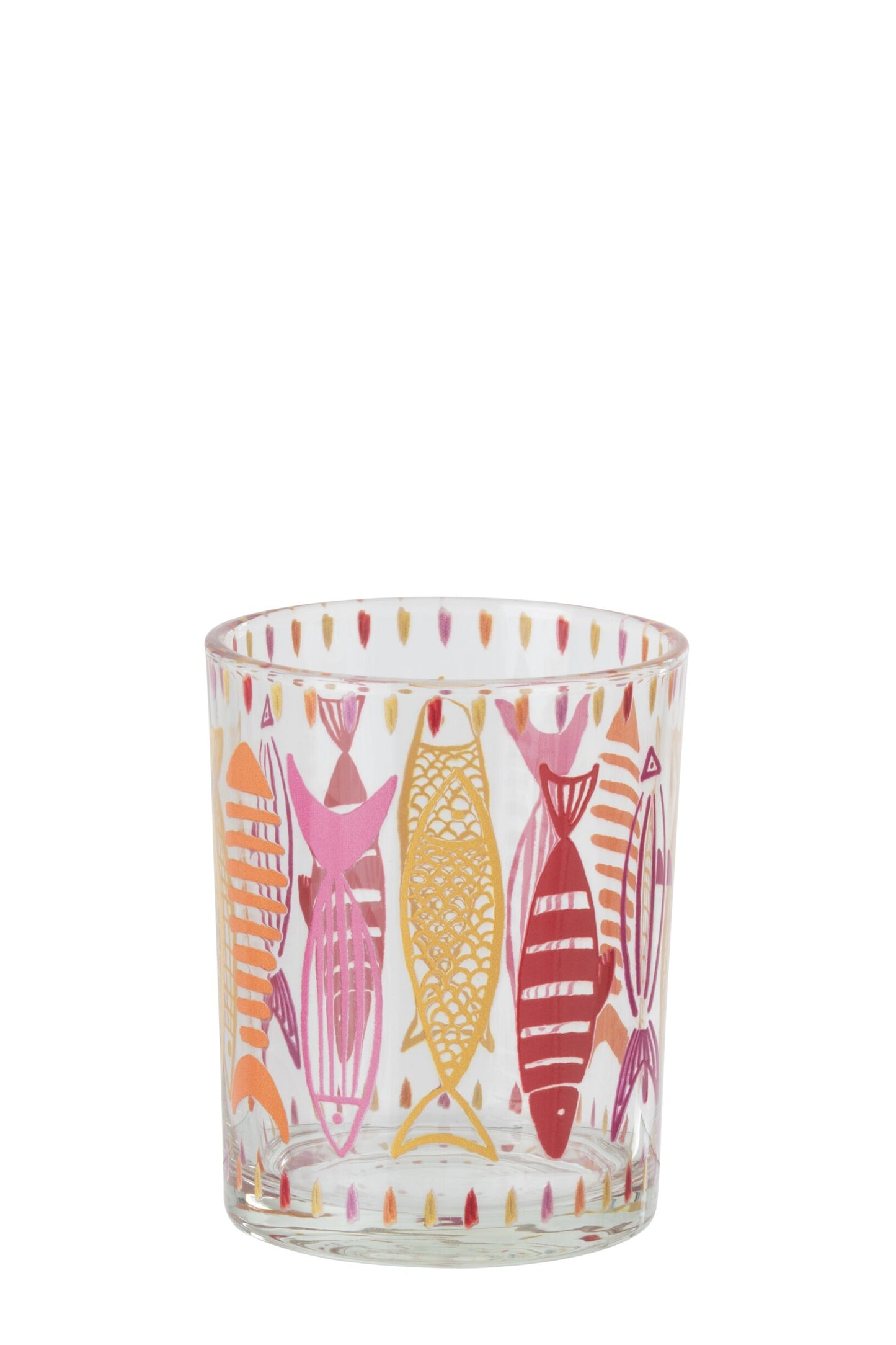 Windlicht Vissen Glas – Roze & Oranje – 2 Maten