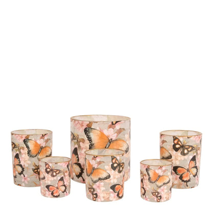 Tealight Holder Butterflies Glass – Decorative Glass Dutch Style 10 cm