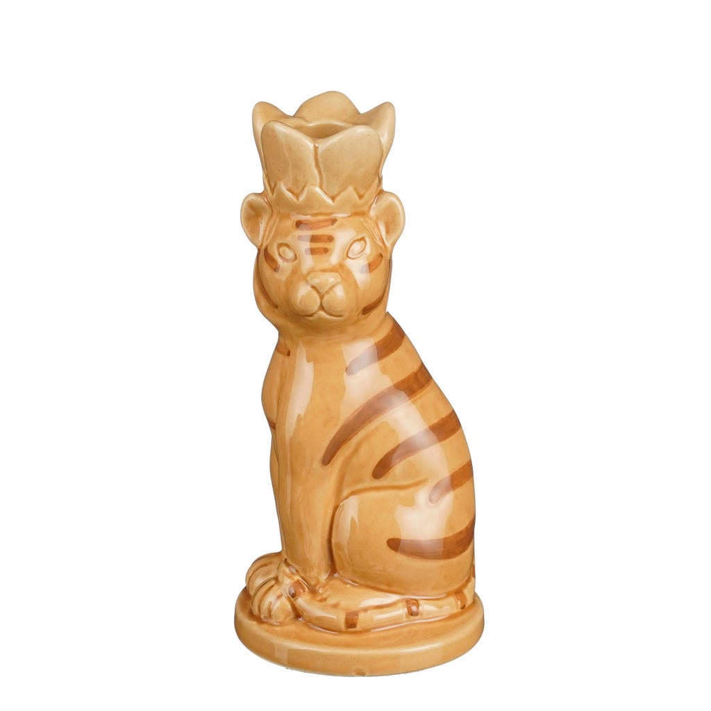 Tiger Kerzenhalter mit Krone – 18,5 cm