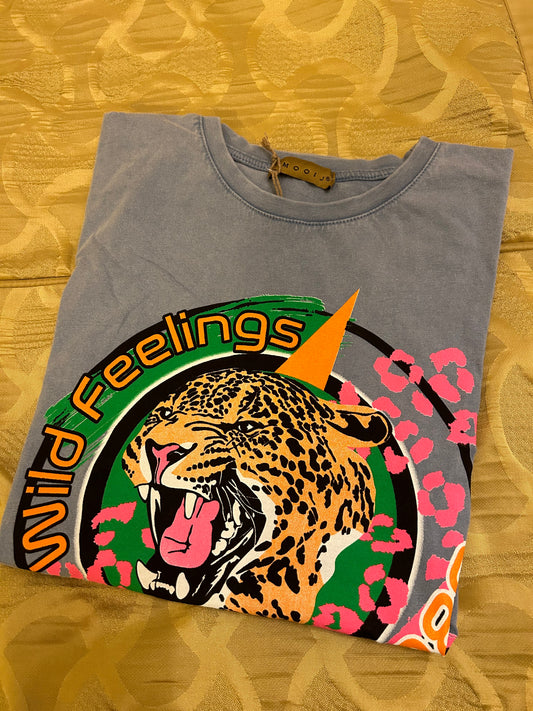 Panter T-shirt Wild Feelings – Onesize – 4 Kleuren