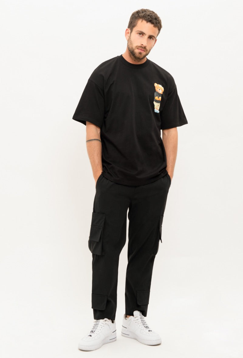 Zwart T-shirt Teddybeer Ted – Oversized – 100% Katoen