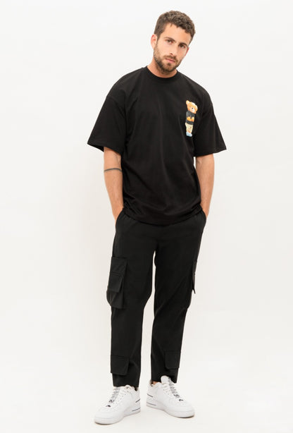 Zwart T-shirt Teddybeer Ted – Oversized – 100% Katoen