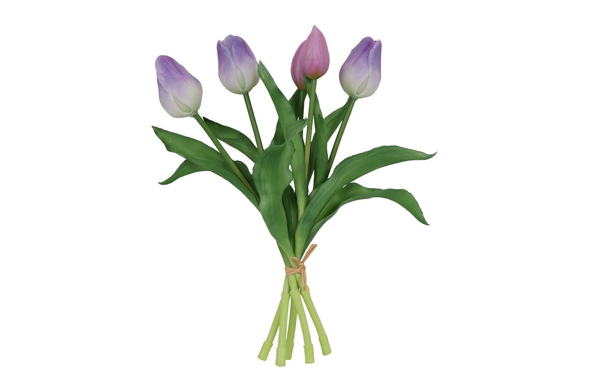 Bosje kunsttulpen lila real touch 28 cm Countryfield