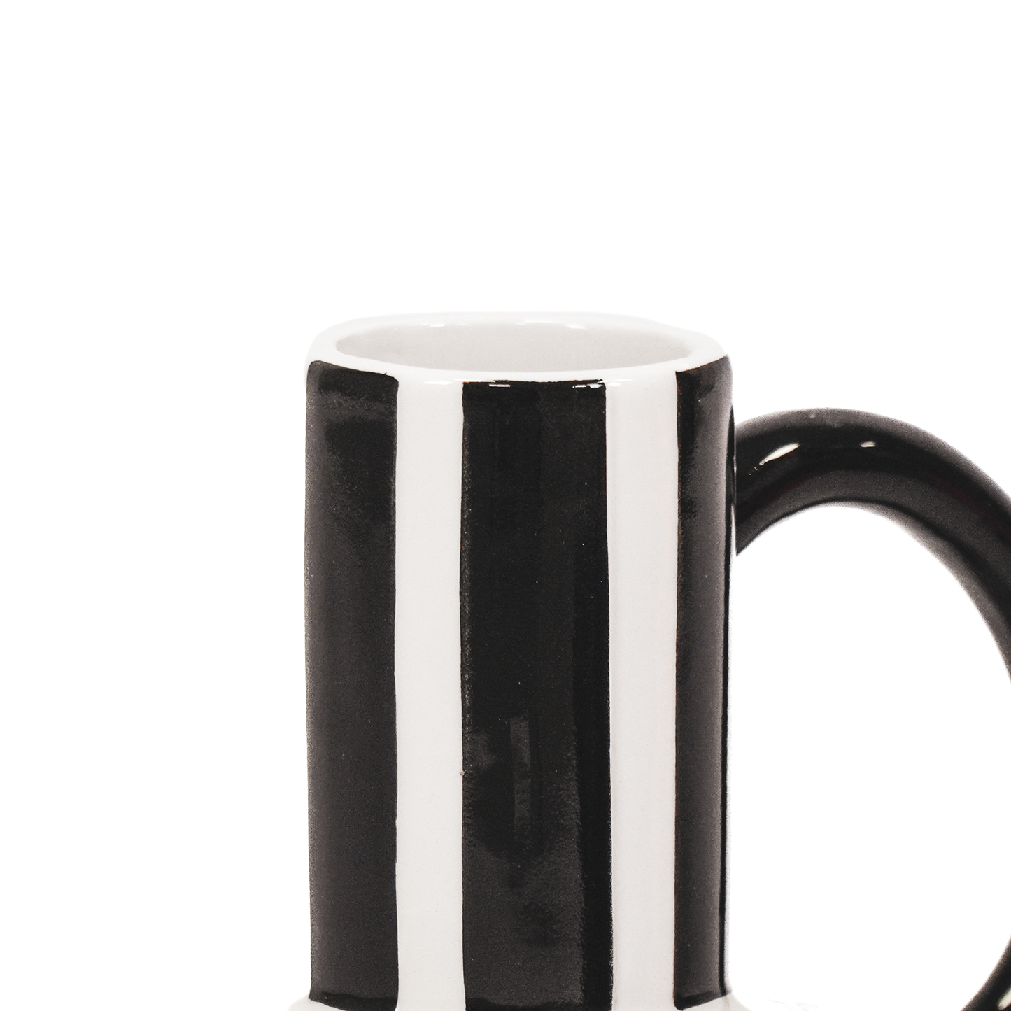 Vase/Krug, Schwarz, Holländisch – Keramik – Schwarz/Weiß – 21,5 cm