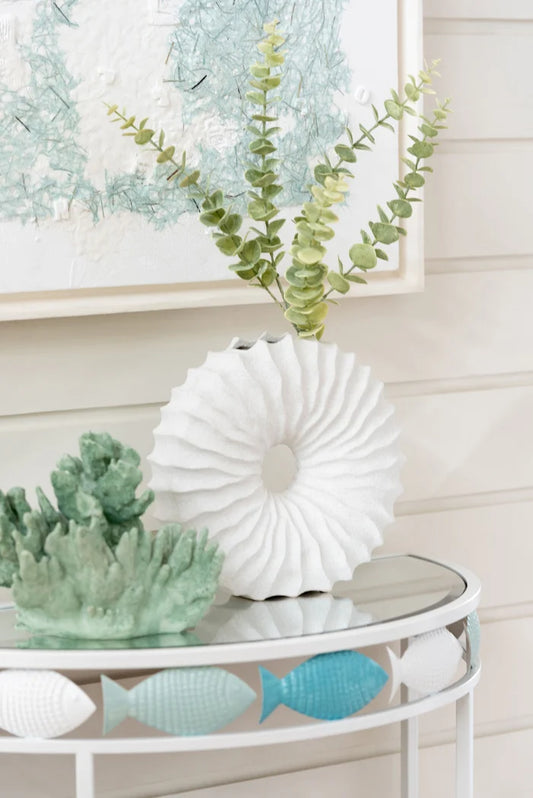 ronde design vaas wit sculpturaal aardewerk decoratie modern