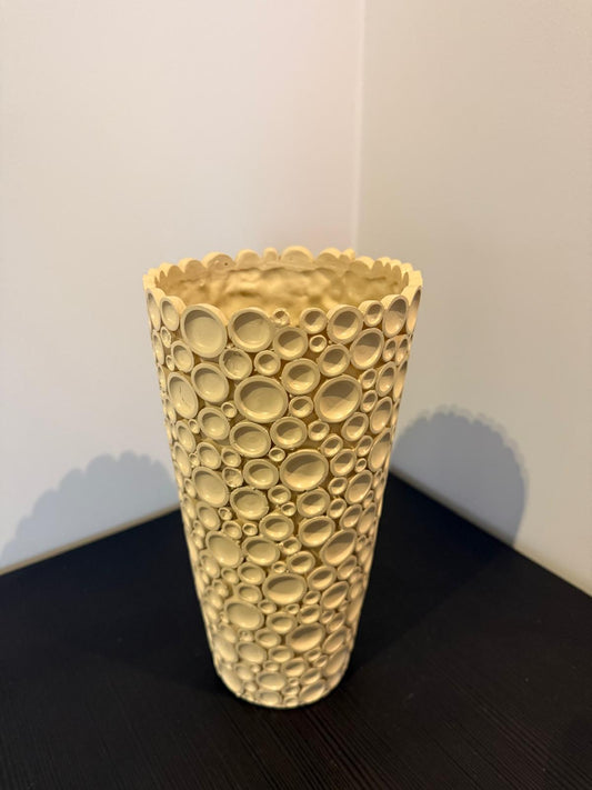 kersten beige design vaas structuur vaas 26cm interieurdecoratie