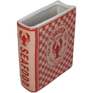 boek vaas kreeft rood keukenhouder spatels maritieme decoratie