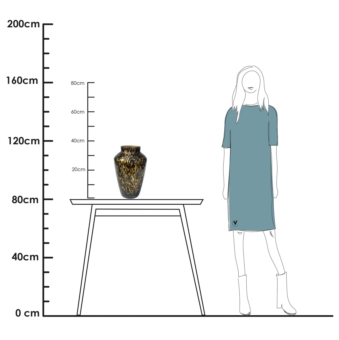 Cheetah Vase Hudson Gold – Mundgeblasenes Luxus-Statement