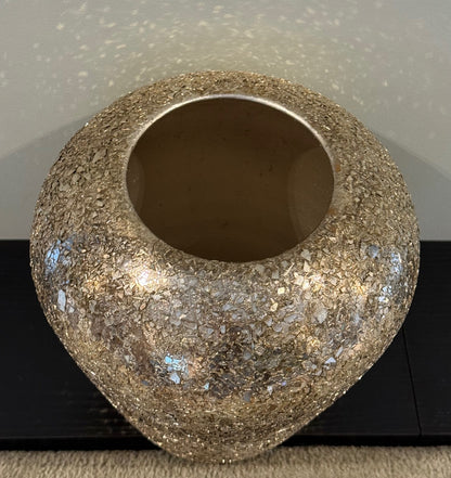 Champagne Gouden Mozaïek Vaas – 21 cm – Luxe Woondecoratie