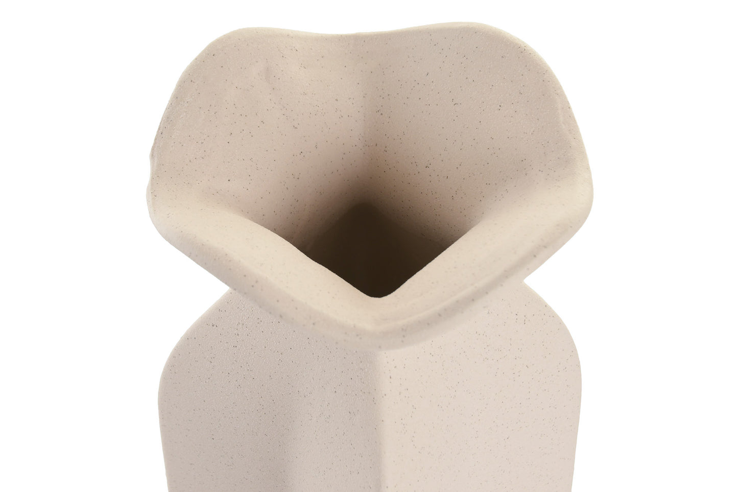 Organische Stoneware Vaas 28 cm – Gebroken Wit met Subtiele Spikkels