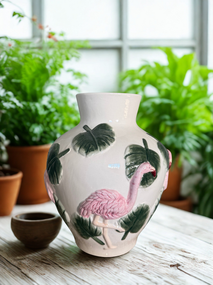 Flamingo Vase – Tropische Keramik 26 cm