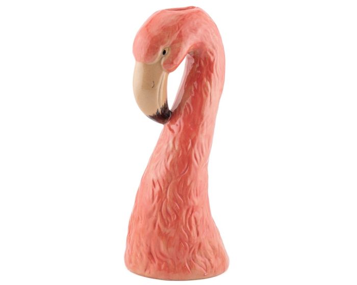 roze flamingo vaas keramiek dierenvase tropische woondecoratie