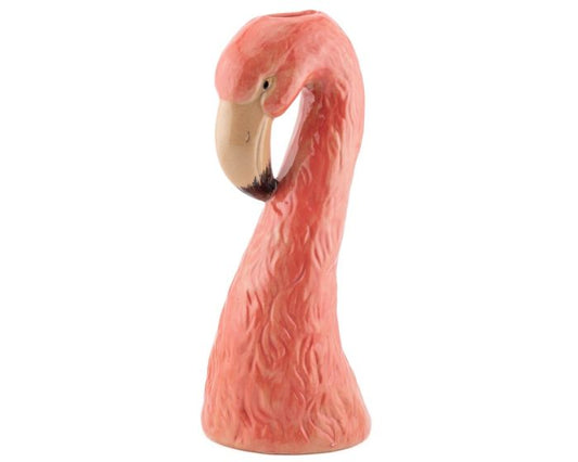 roze flamingo vaas keramiek dierenvase tropische woondecoratie
