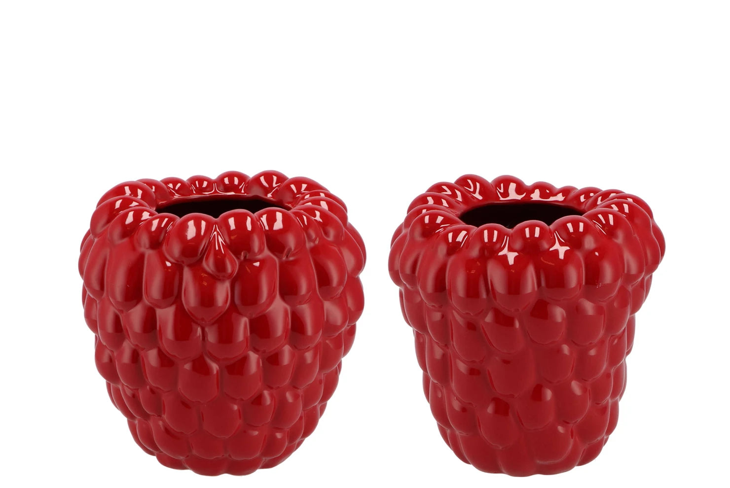Keramieken vaas in de vorm van een framboos – rood – Ø 19 cm
