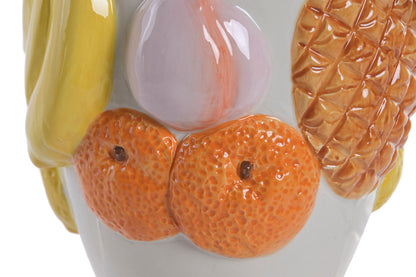 Stoneware Fruitvaas 23 cm – Tropisch Multicolor