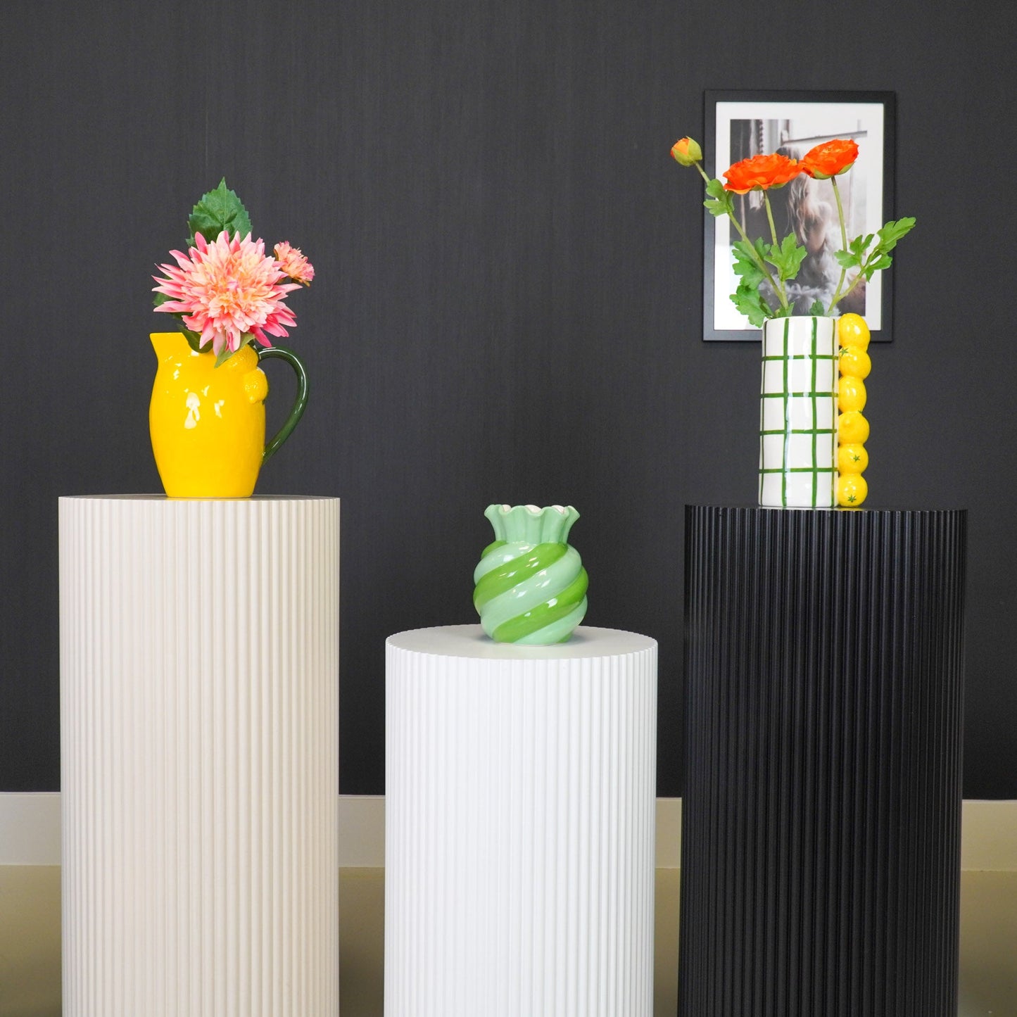 Groene Gedraaide Vaas – Aardewerk – 15,5 cm