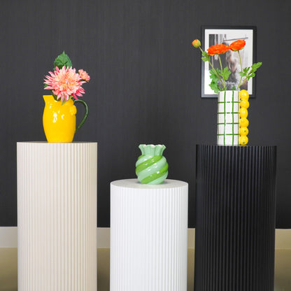 Groene Gedraaide Vaas – Aardewerk – 15,5 cm