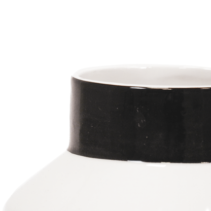 Dutch Black Vaas – Keramiek – Zwart/Wit – 30 cm