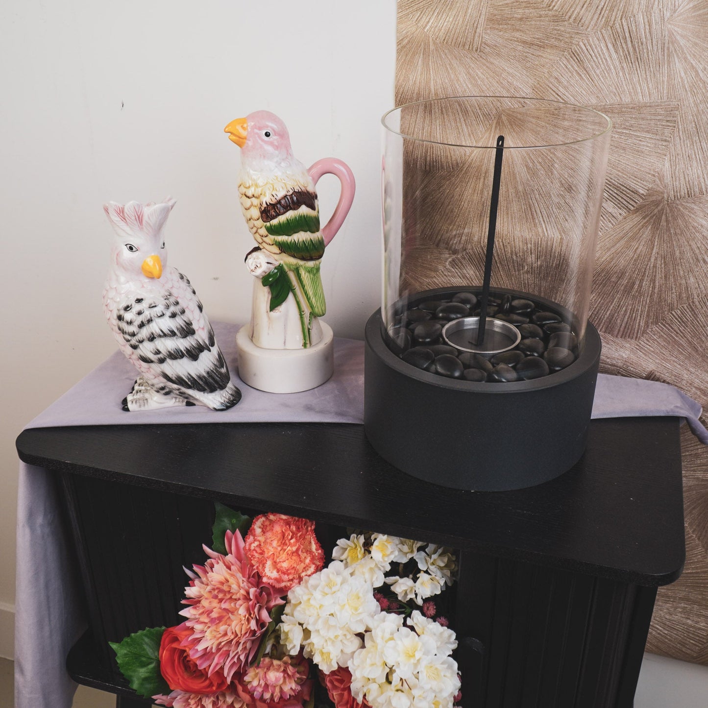 Papageienvase in Kakaduform – Dolomit – 22 cm