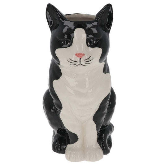 Kattenvaas van keramiek in zwart-wit – Krokomingo woondecoratie