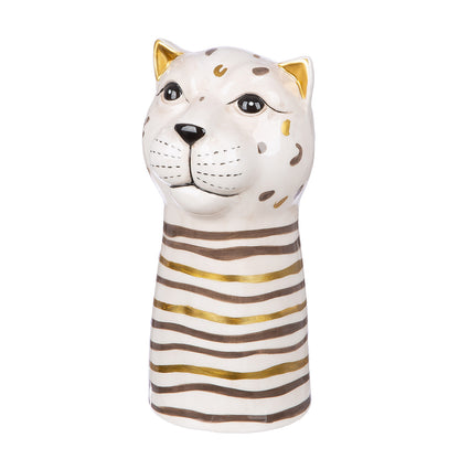Leopardenkopfvase – gestreifte oder gepunktete Keramik