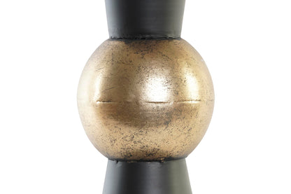 Design Vase Metal – 32 cm High – Black with Gold Ball – Industrial Chic