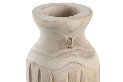 Paulownia Houten Vaas Naturel - 15 x 15 x 30 cm