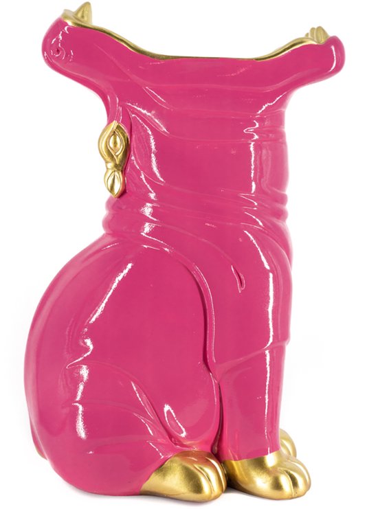 Fuchsia nijlpaard vaas – aluminium – 38,7 cm