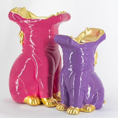 Fuchsia nijlpaard vaas – aluminium – 38,7 cm