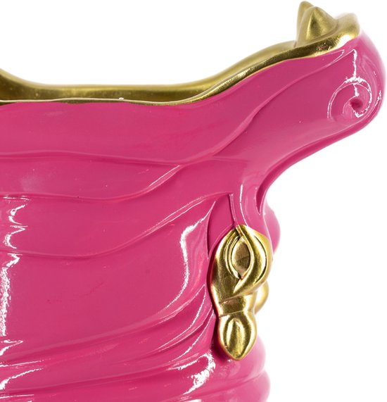 Fuchsia nijlpaard vaas – aluminium – 38,7 cm