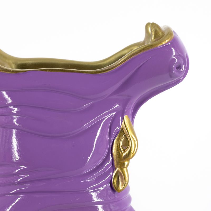 Nijlpaard Vaas Paars & Goud – Aluminium 31 cm