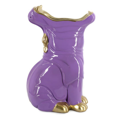 Nijlpaard Vaas Paars & Goud – Aluminium 31 cm