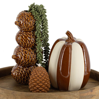Keramieken Vaas Nopa Bruin – Dennenappel – 24 cm