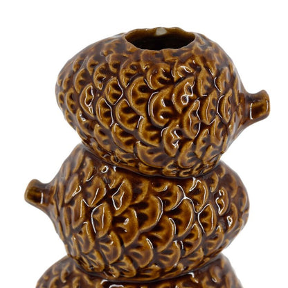 Keramieken Vaas Nopa Bruin – Dennenappel – 24 cm